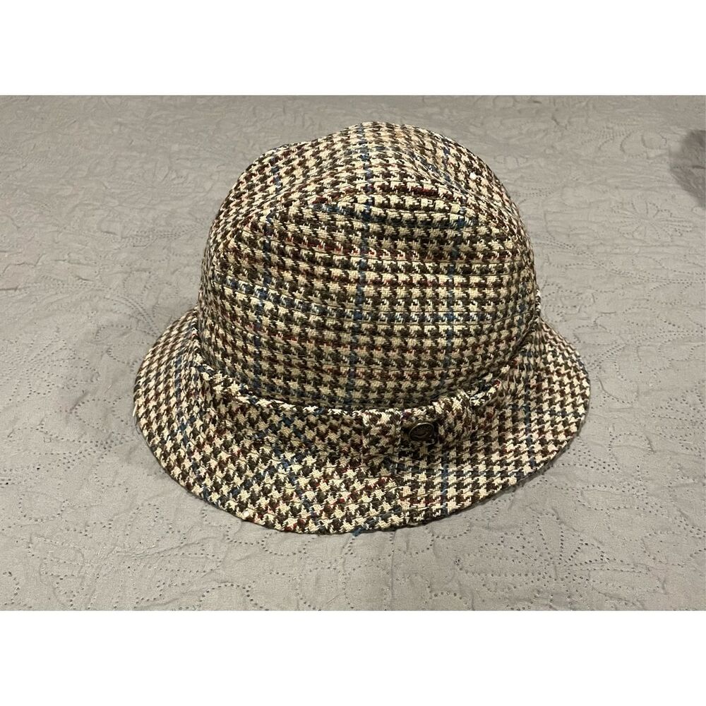 Traveler Country Gentleman Houndstooth Vintage 70’s Hat Tan Brown